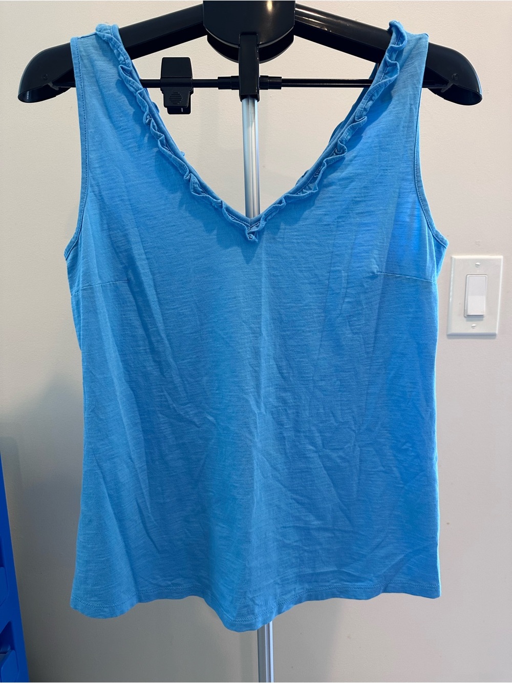 Lilly Pulitzer Bright Blue V-Neck Ruffle Tank